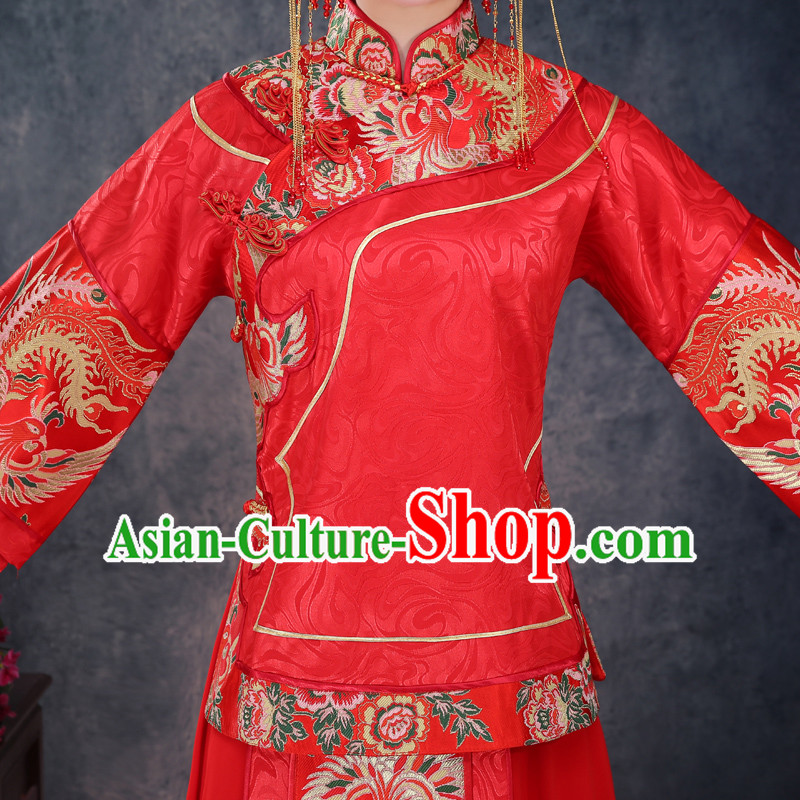 Ancient Chinese Costume Xiuhe Suits Chinese Style Wedding Dress Red Ancient Women Longfeng Dragon And Phoenix Flown Bride Toast Cheongsam Ancient Chinese Costume Xiuhe Suits Chinese Style Wedding Dress Red Ancient Women Longfeng Dragon And Phoenix Flown Bride Toast Cheongsam
