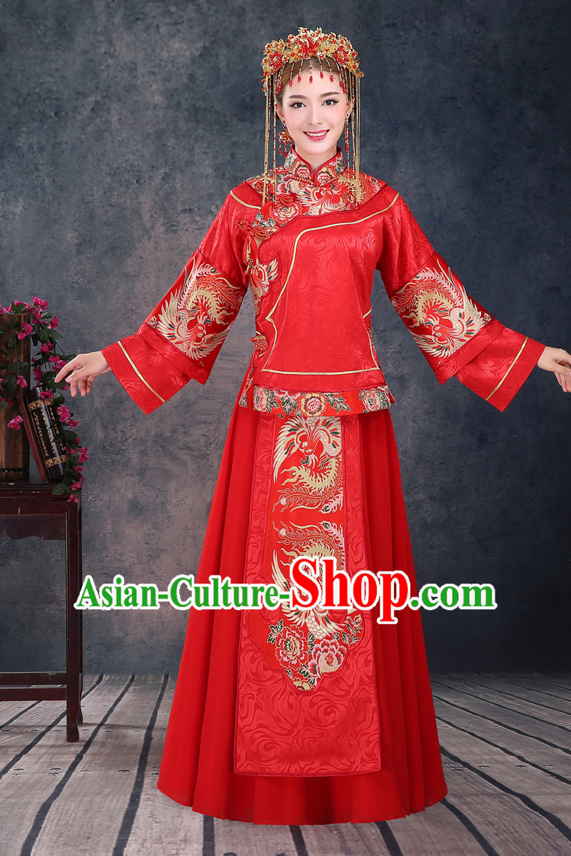 Ancient Chinese Costume Xiuhe Suits Chinese Style Wedding Dress Red Ancient Women Longfeng Dragon And Phoenix Flown Bride Toast Cheongsam Ancient Chinese Costume Xiuhe Suits Chinese Style Wedding Dress Red Ancient Women Longfeng Dragon And Phoenix Flown Bride Toast Cheongsam