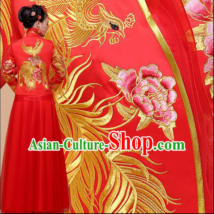 Ancient Chinese Costume Xiuhe Suits Chinese Style Wedding Dress Red Ancient Women Longfeng Dragon And Phoenix Flown Bride Toast Cheongsam Ancient Chinese Costume Xiuhe Suits Chinese Style Wedding Dress Red Ancient Women Longfeng Dragon And Phoenix Flown Bride Toast Cheongsam