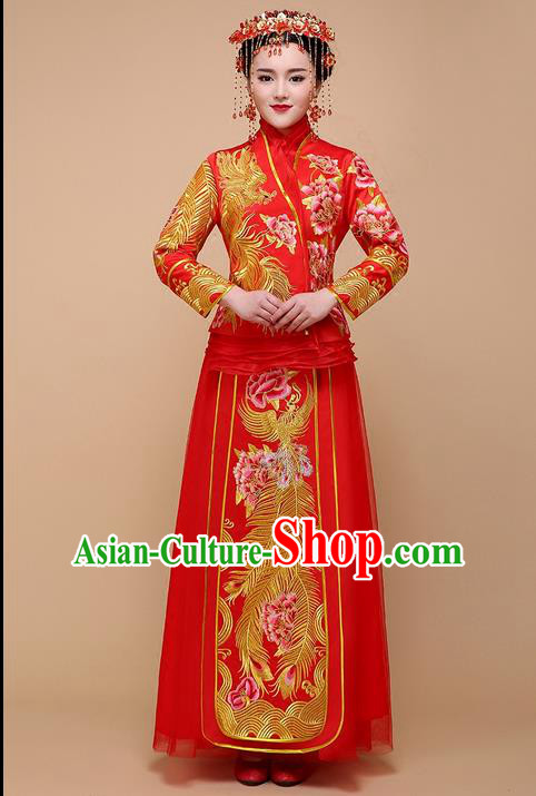 Ancient Chinese Costume Xiuhe Suits Chinese Style Wedding Dress Red Ancient Women Longfeng Dragon And Phoenix Flown Bride Toast Cheongsam Ancient Chinese Costume Xiuhe Suits Chinese Style Wedding Dress Red Ancient Women Longfeng Dragon And Phoenix Flown Bride Toast Cheongsam
