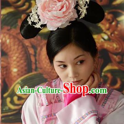 Chinese Qing Dynasty Qing Chuan Black Wigs and Headpieces