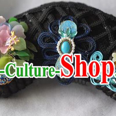 Chinese Qing Dynasty Zhen Huan An Lingrong Black Imperial Empress Wigs and Headpieces For Women