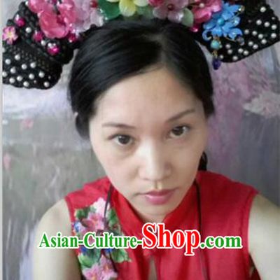 Qing Dynasty Imperial Empress Zhen Huan Handmade Phoenix Wig and Hair Accessories