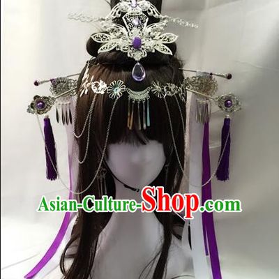 Chinese Traditional Accessories, Chinese Ancient Style Cosplay Imperial Hair Jewelry Accessories, Hairpins, Headwear, Headdress, Hair Fascinators Set for Women