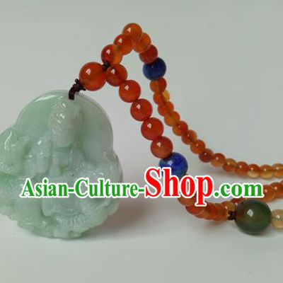 Chinese Imperial Queen Necklace, Hanfu Cosplay Traditional Chinese Jade Empress Necklaces