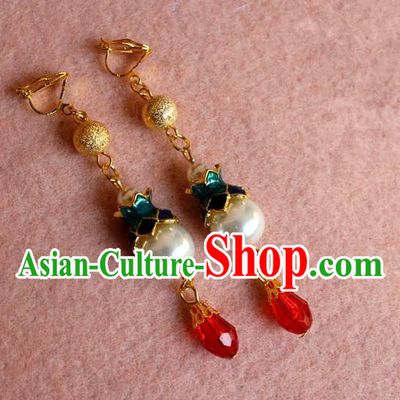 Ancient Chinese Style Imperial Palace Empress Queen Wedding Cloisonn茅 Earrings For Women