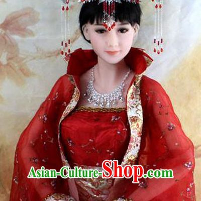 Chinese Ancient Style Hair Jewelry Accessories, Hairpins, Tang Dynasty Wedding Bride Imperial Empress Princess Handmade Phoenix for Women