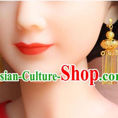 Ancient Chinese Style Imperial Palace Empress Queen Blueing Earrings