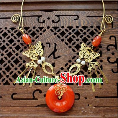 Chinese Imperial Queen Necklace, Empress Necklaces, Xiuhe Suit Necklaces, Wedding Accessories For Women