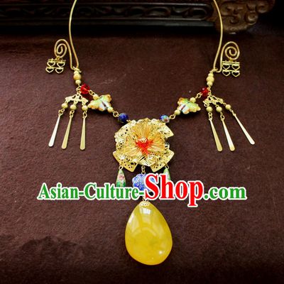 Chinese Imperial Queen Necklace, Empress Necklaces, Xiuhe Suit Necklaces, Wedding Accessories For Women