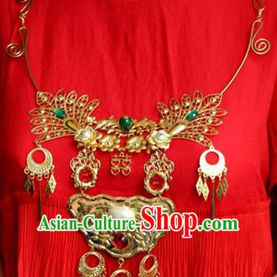 Chinese Imperial Queen Necklace, Empress Necklaces, Xiuhe Suit Necklaces, Wedding Accessories For Women