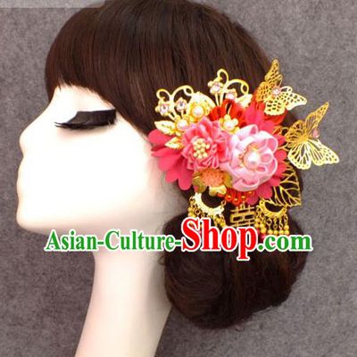 Chinese Ancient Style Hair Jewelry Accessories, Hairpins, Hanfu Xiuhe Suit Wedding Bride Hair Accessories for Women
