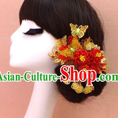Chinese Ancient Style Hair Jewelry Accessories, Hairpins, Hanfu Xiuhe Suit Wedding Bride Hair Accessories for Women