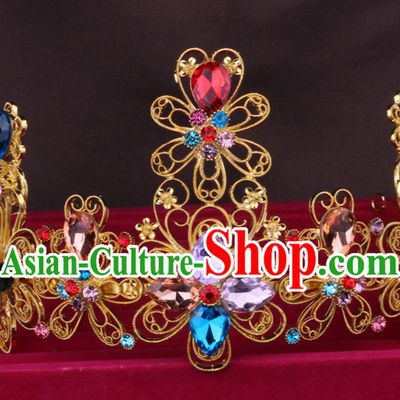 Traditional Chinese Style Princess Empress Queen Brides Wedding Headpieces Hair Fascinators Jewelry Decorations Hairpins Phoenix Crown Coronet
