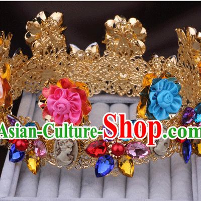 Traditional Chinese Style Princess Empress Queen Brides Wedding Headpieces Hair Fascinators Jewelry Decorations Hairpins Phoenix Crown Coronet