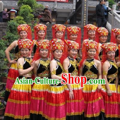 Traditional Chinese Ethnic Dance Costume Complete Set for Children