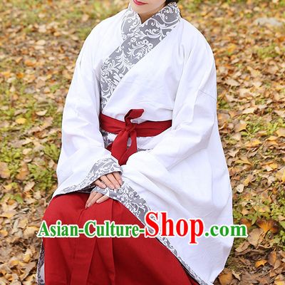 Ancient Chinese Hanfu Clothing and Headpieces Complete Set for Women