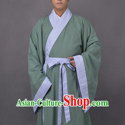 Chinese Style Dresses Kimono Dress Han Dynasty Outfit and Hat Complete Set for Men