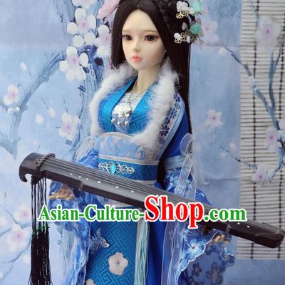 Ancient Chinese Style Dresses Princess Clothing Clothes Han Chinese Costume Hanfu and Hair Jewelry Complete Set for Women Adults Children