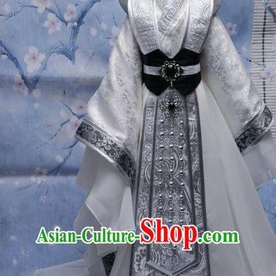 Ancient Chinese Style Dresses Prince Clothing Clothes Han Chinese Costume Hanfu and Hair Jewelry Complete Set for Men Adults Children