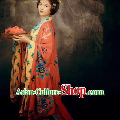 Ancient Chinese Style Dresses Tang Dynasty Clothing Clothes Han Chinese Costume Hanfu and Hair Jewelry Complete Set for Women Adults Children