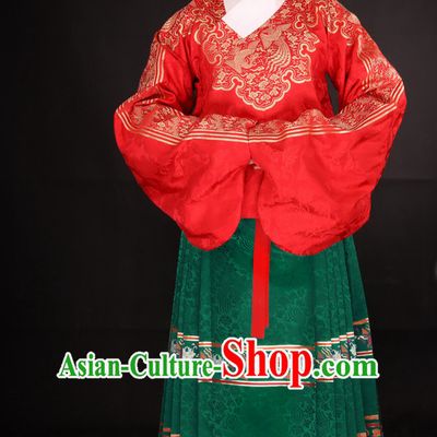 Chinese Style Dresses Kimono Dress Song Dynasty Outfits and Hat Complete Set for Girls