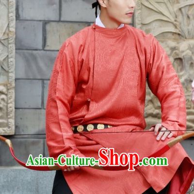 Chinese Style Dresses Kimono Dress Tang Dynasty Outfit and Hat Complete Set for Men