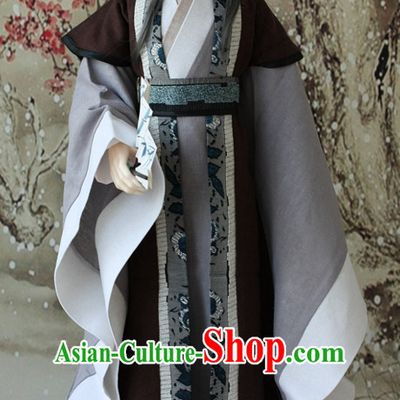Ancient Chinese Poet Hanfu Costume for Men Boys Adults Kids