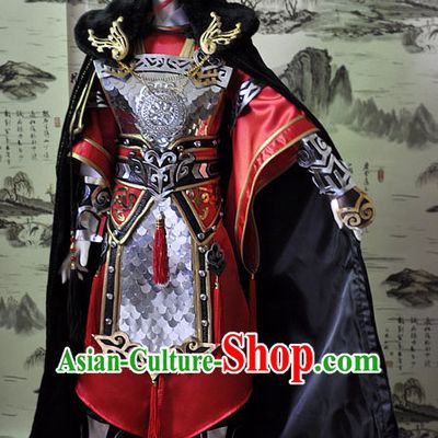 Ancient Chinese Prince Emperor Hanfu Costumes and Headwear Complete Set for Men Boys Adults Kids