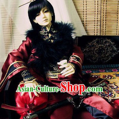 Ancient Chinese Prince Emperor Hanfu Costumes and Headwear Complete Set for Men Boys Adults Kids
