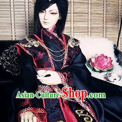 Ancient Chinese Prince Emperor Hanfu Costumes and Headwear Complete Set for Men Boys Adults Kids