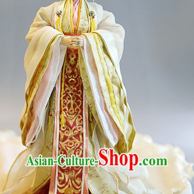 Ancient Chinese Imperial Royal Princess Empress Queen Hanfu Costumes and Hair Accessories Complete Set for Women Girls Adults Kids