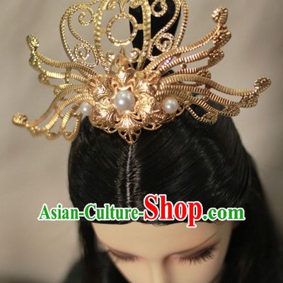 Ancient Chinese Prince Emperor Headwear Headpieces Hair Accessories Crown Coronet Set