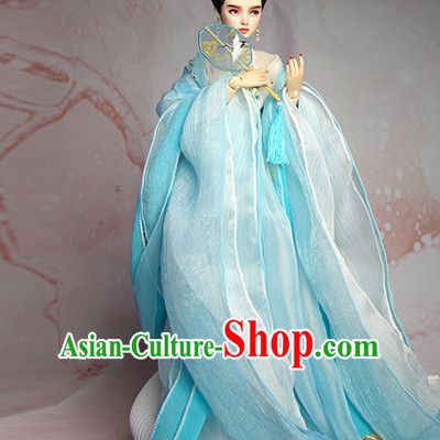 Ancient Chinese Palace Imperial Royal Princess Empress Queen Hanfu Costumes and Hair Accessories Complete Set for Women Girls Adults Kids