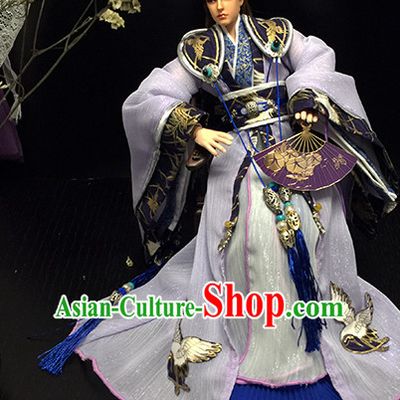 Ancient Chinese Palace Imperial Royal Prince Emperor Hanfu Costumes and Hair Accessories Complete Set for Men Boys Adults Kids