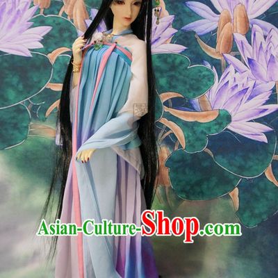 Chinese Style Dresses Chinese Taoist Clothing Clothes Han Chinese Costume Hanfu and Hair Jewelry Complete Set for Women Adults Children