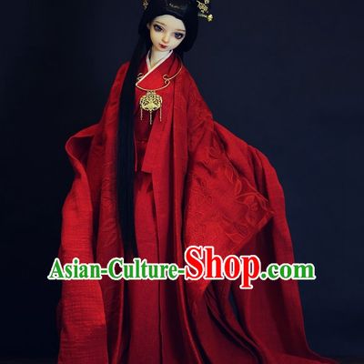 Ancient Chinese Princess Wedding Dress Hanfu Garment BJD Costumes for Men Boys Adults Kids