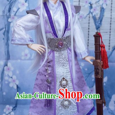 Chinese Style Dresses Chinese Swordsman Clothing Clothes Han Chinese Costume Hanfu and Hair Jewelry Complete Set for Men Adults Children