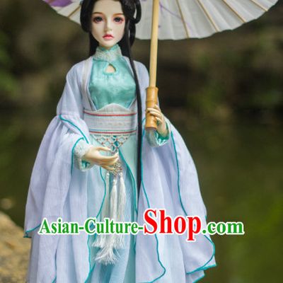 Ancient Chinese Hanfu Clothing and Hair Jewelry Complete Set for Women