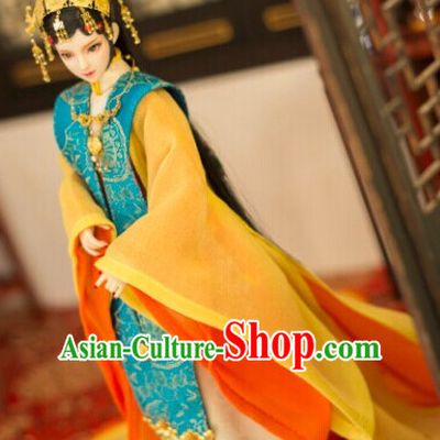 Ancient Chinese Empress Princess Queen Opera Hanfu Clothing and Hair Accessories Complete Set for Women