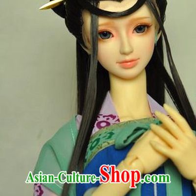 Ancient Chinese Female Princess Queen Empress Black Wigs and Hair Accessories Set