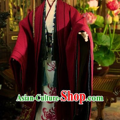 Ancient Chinese Emperor Prince Prime Minister Clothing and Hair Accessories Complete Set for Men