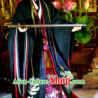 Ancient Chinese Female Princess Queen Empress Black Wigs and Hair Accessories Set