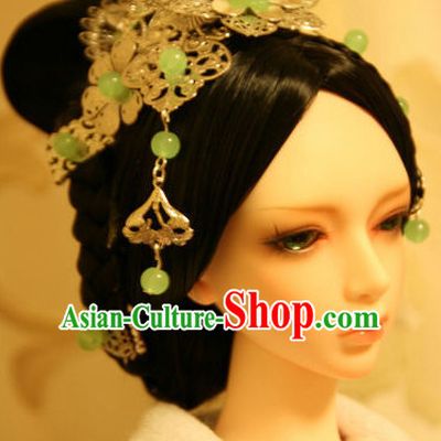 Ancient Chinese Female Black Wigs and Hair Jewelry