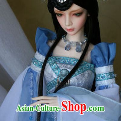 Ancient Chinese Empress Princess Queen Hanfu Clothing and Hair Accessories Complete Set for Women