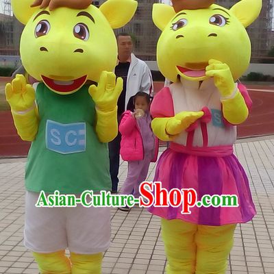 Free Design Professional Custom Made TV Commerical Mascot Costume Mascot Outfits Customized Cute Animal Cow Mascots Costumes