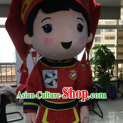 Free Design Professional Custom Mascot Uniforms Mascot Outfits Customized Commerical Chinese Ethnic Girl Mascots Costumes