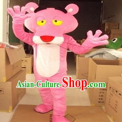 Mascot Uniforms Mascot Outfits Customized Walking Mascot Costumes Cartoon Pink Leopard Mascots Costume