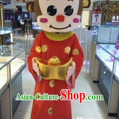 Mascot Uniforms Mascot Outfits Customized Walking Mascot Costumes Animal Monkey Cai Shen Money God Mascots Costume