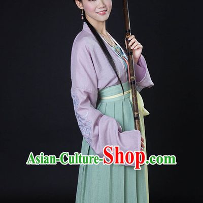 Chinese Style Dresses Kimono Dress Song Dynasty Empress Princess Queen Outfits and Headpieces Complete Set for Women
